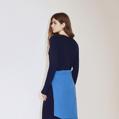 OCHIRLY欧时力 进口和纸纱短款针织外套女V领显瘦2024秋季新品 - 图1