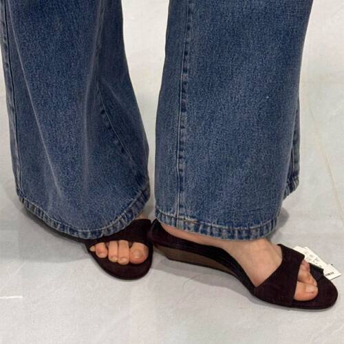 Light Luxury Wedge Sandals Fashion Simple Textured High-heel - 图2