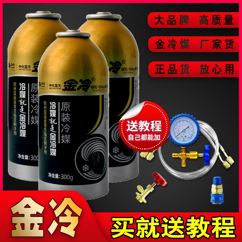 金冷冷媒汽车空调加氟R134a制冷剂液货车加氟工具套雪种氟利昂 - 图0