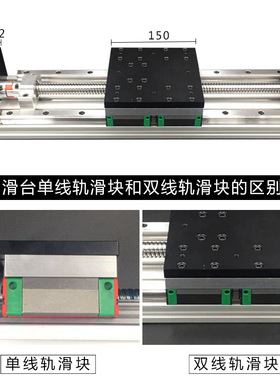 GX150重型大负载滑台双线轨滚珠丝杠直线导轨滑台模组精密工作台