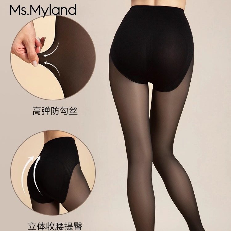 Ms.Myland比基尼空姐袜米兰妮假透肉连裤袜秋冬黑色光腿神器,淘宝优惠券,粉丝福利购,淘宝优惠卷