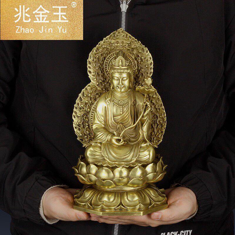 兆金玉西方三圣大势至摆件佛像 兆金玉摆件