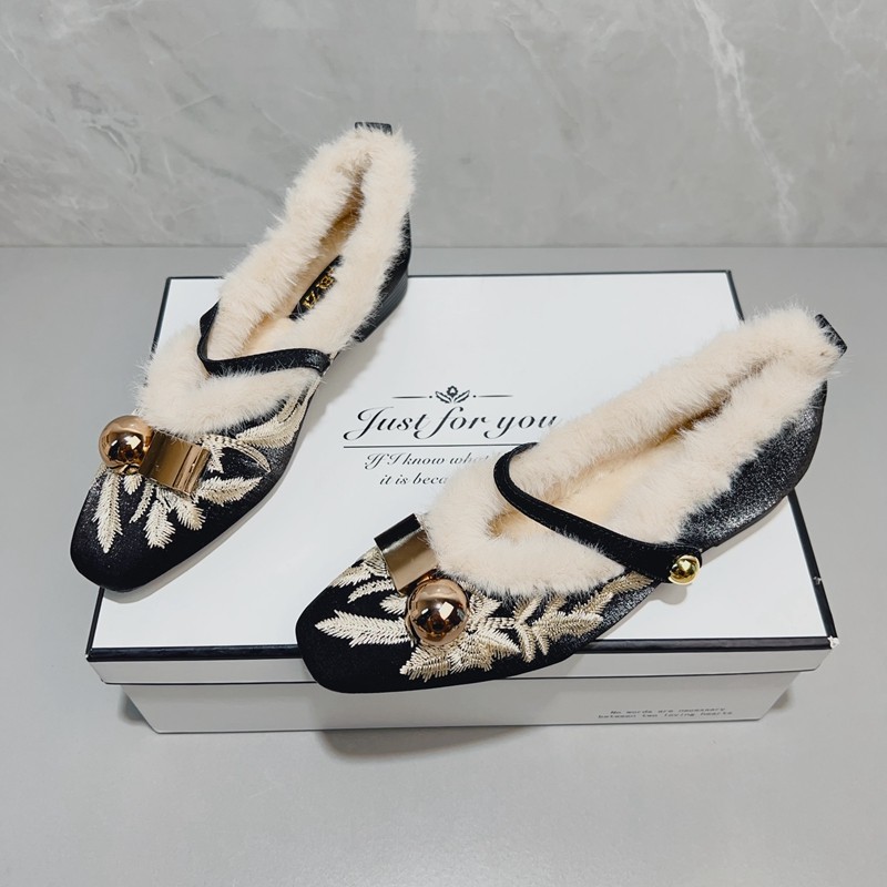 国风新中式加绒兔毛毛鞋女外穿冬季新款气质旗袍粗跟玛丽珍单鞋子,淘宝优惠券,粉丝福利购,淘宝优惠卷