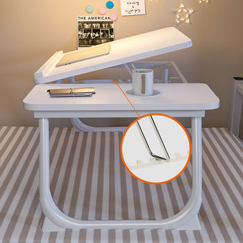 Liftable bed small table computer table study table folding table simple students dormitory bunk desk Children's writing table reading table lazy bracket table home bedroom bay window ຕາຕະລາງຂະຫນາດນ້ອຍ