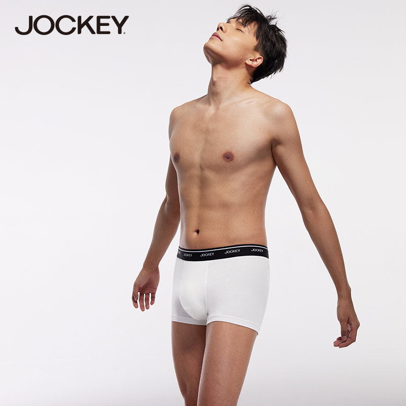 Jockey【失重系列】内裤男3条装男士平角裤中腰四角裤男短裤头-图0