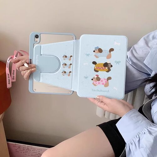 卡通汉堡腊肠狗360度旋转适用ipad11保护壳air7/6新款ipad10带笔槽13寸防摔女10.9苹果平板保护套mini7 - 图3