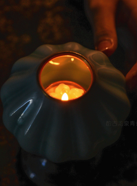 陶瓷烛台茶室浪漫氛围灯摆件