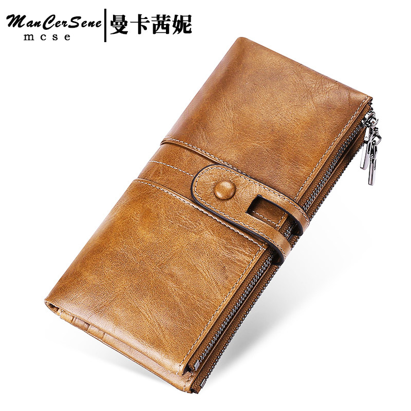 男士长款2020新款大容量一体皮夹子 曼卡茜妮箱包钱包