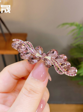 法式精致发夹女后脑勺高档奢华顶夹半扎发紫水晶弹簧夹发卡头饰