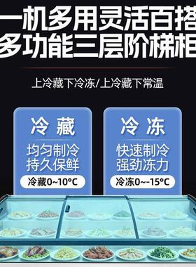 三层阶梯式冷藏冷冻商用展示柜卤菜凉菜阶梯冰台保鲜展示柜点菜柜