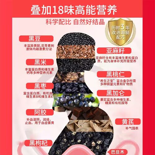 孕妇黑豆浆粉备可孕搭排卵即食卵子质量养卵泡补提高孕前吃巢孕酮 - 图1