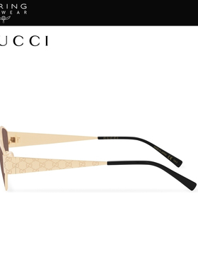 开云眼镜古驰GUCCI男女同款金属几何形窄框全框太阳镜墨镜GG1853S