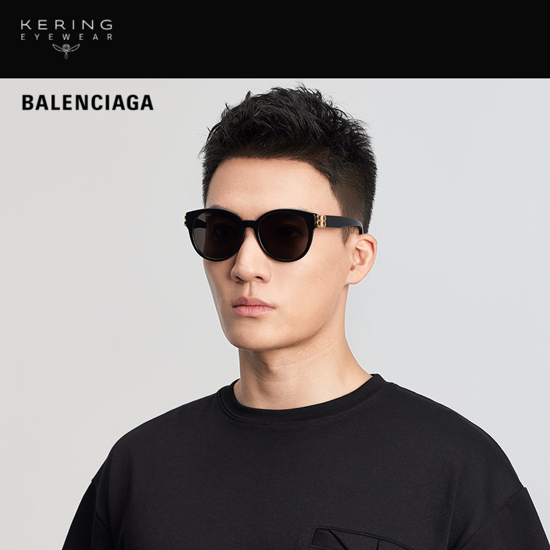 开云眼镜 巴黎世家BALENCIAGA黑超大框太阳镜墨镜修颜BB0134SA - 图0