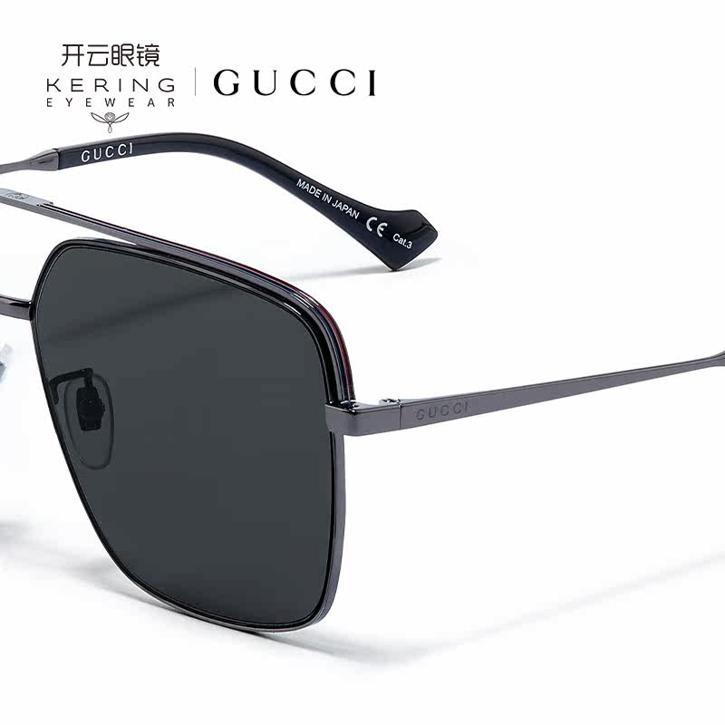 [新款]开云gucci金属大框太阳墨镜 开云眼镜太阳眼镜