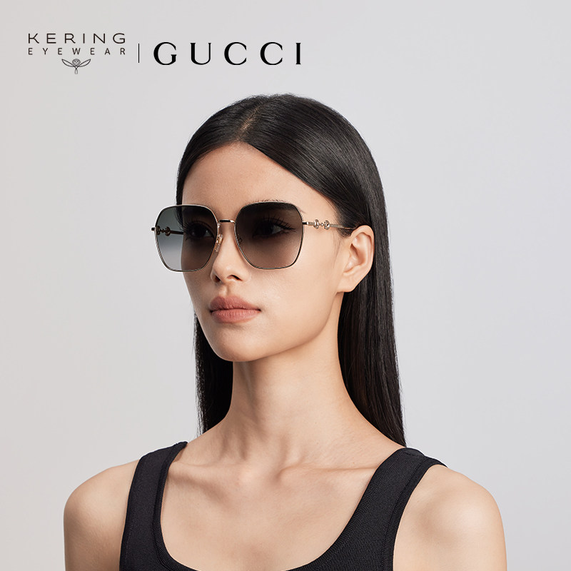 gucci马衔扣系列金属大框开云眼镜 开云眼镜太阳眼镜
