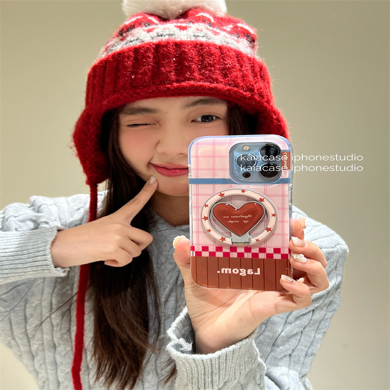 粉棕格纹爱心荣耀X70手机壳新款X70Pro新款女全包防摔保护套x60pro时尚个性,淘宝优惠券,粉丝福利购,淘宝优惠卷