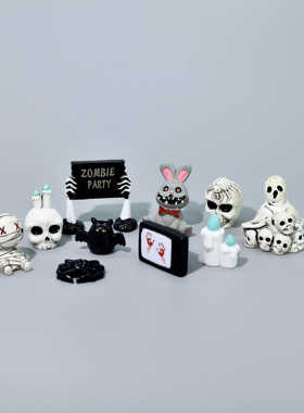 解压礼物桌面放几个骷髅小摆件