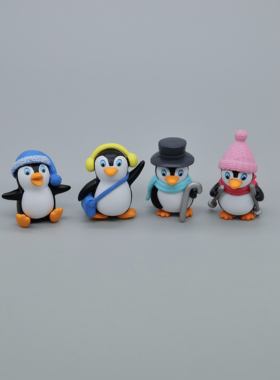 迷你企鹅公仔仿真小动物玩具模型小玩偶娃娃摆件桌面装饰礼物可爱