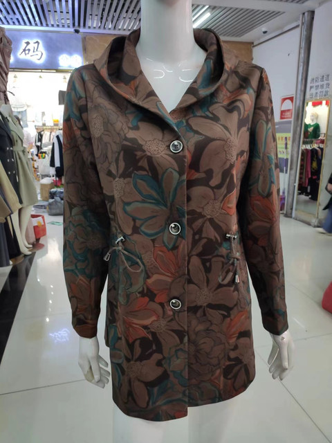 Spring and autumn regular hooded mid-length simple waisted windbreaker