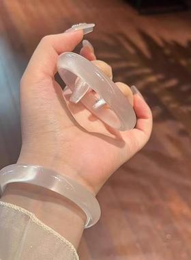 天然猫眼石手镯女款 冰透蓝/粉猫眼玉石手环 时尚百搭直播供货款