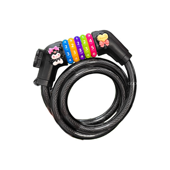 山地自行车锁防盗密码锁钢丝锁可爱卡通海绵宝宝单车装备配件锁头