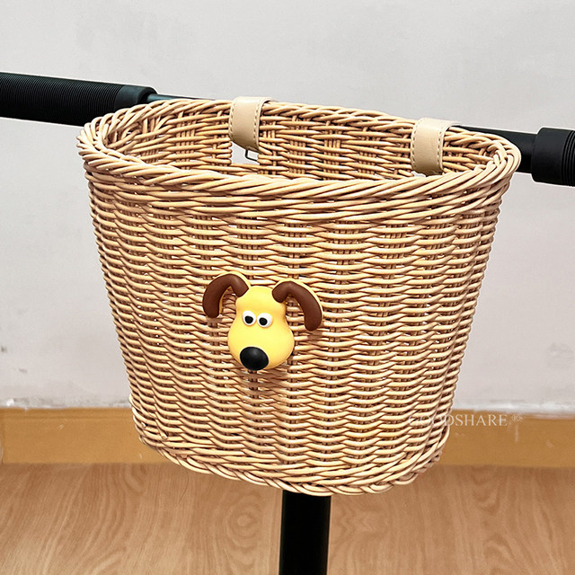 Electric car front hanging basket multi-function storage basket cute cartoon Kapibala bicycle scooter retro car basket