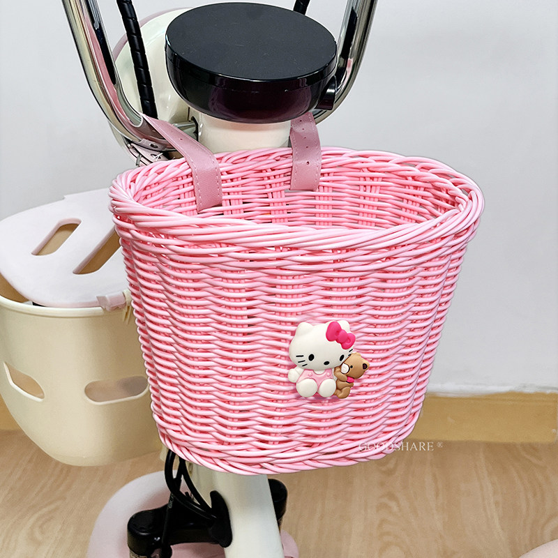 电动车车篮储物车筐复古编织田园风电瓶车前置物兜多功能收纳挂篮,淘宝优惠券,粉丝福利购,淘宝优惠卷