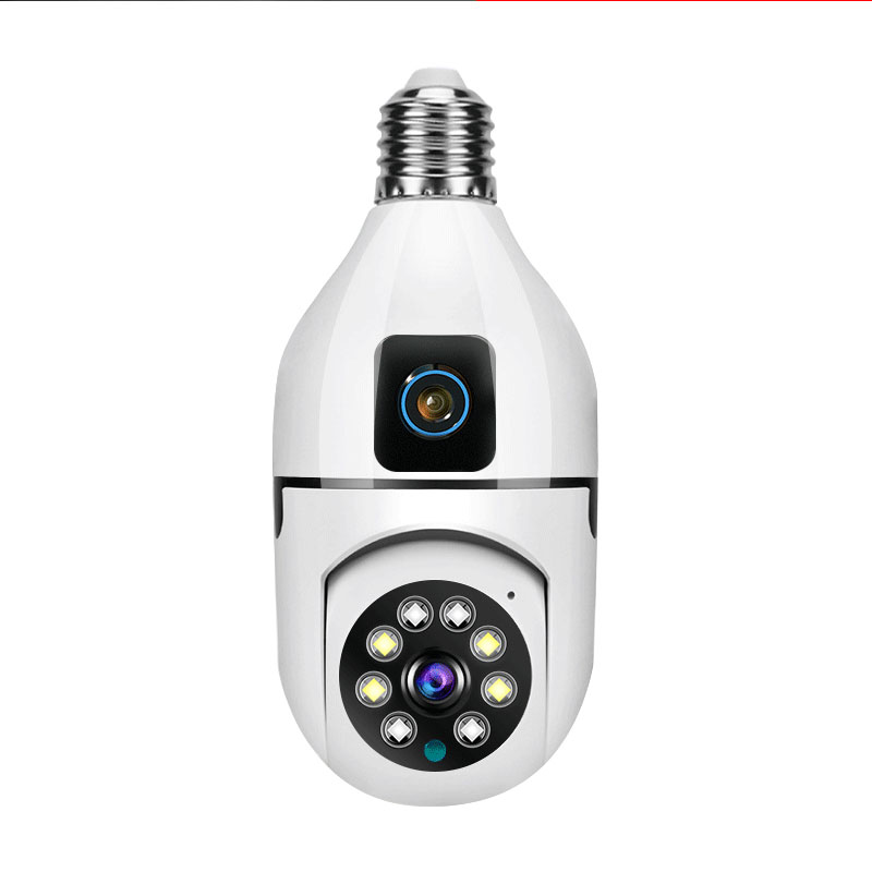 家用网络摄像头灯头式监控器无需网络手机远程无线高清夜视双镜头 - 图3