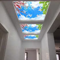Factory Direct Wind Landscape Painting 3d Solid Art Glass Suspended Ceiling Decoration Background Wall Aisle Hallway Small Fresh Light Transmission