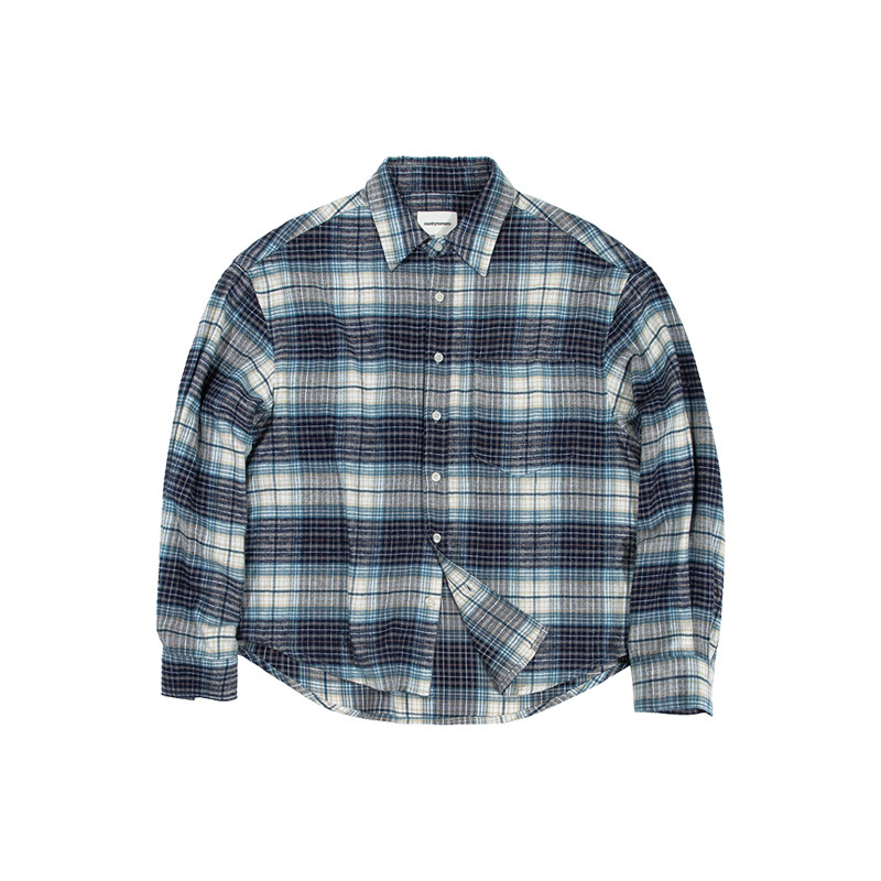 CountryMoment美式复古柔软法兰绒格子长袖衬衫男女Cleanfit衬衣