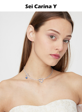 SeiCarinaY蝴蝶结爱心锁骨项链