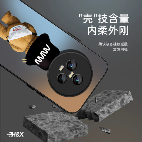 适用荣耀magic5pro手机壳magic5新款magic4pro亲肤散热4AG磨砂镜头全包男女个性防摔超薄潮流创意帽子熊 - 图3