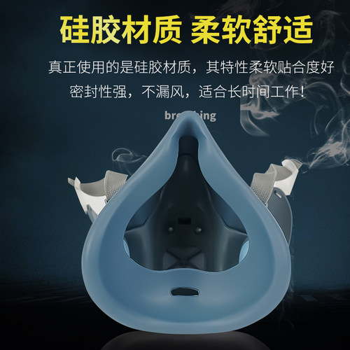 防甲醛全脸防尘呼吸面罩防毒面具全面罩化工喷漆专用打药防护用品 - 图2