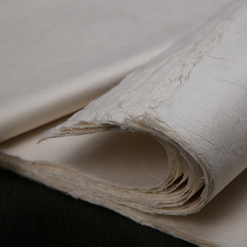 银锦牌安徽泾县纯手工四尺纯桑皮宣纸半生半熟皮纸小楷书法国画作