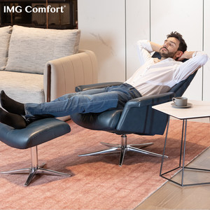 QM曲美家居简约休闲现代挪威躺天空椅档位可调可折叠头枕沙发椅