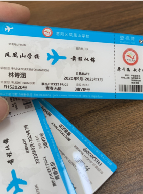 鼎盛个性飞机票定制毕业季小礼品
