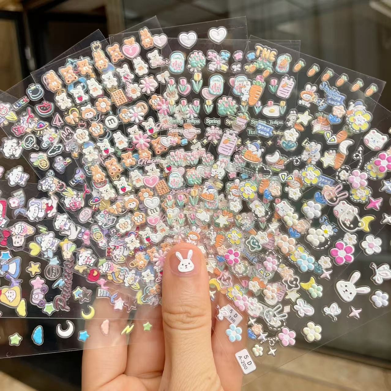 儿童小兔指甲贴公主宝宝美甲贴花小孩玩具小花指甲贴纸闪亮夜光贴,淘宝优惠券,粉丝福利购,淘宝优惠卷