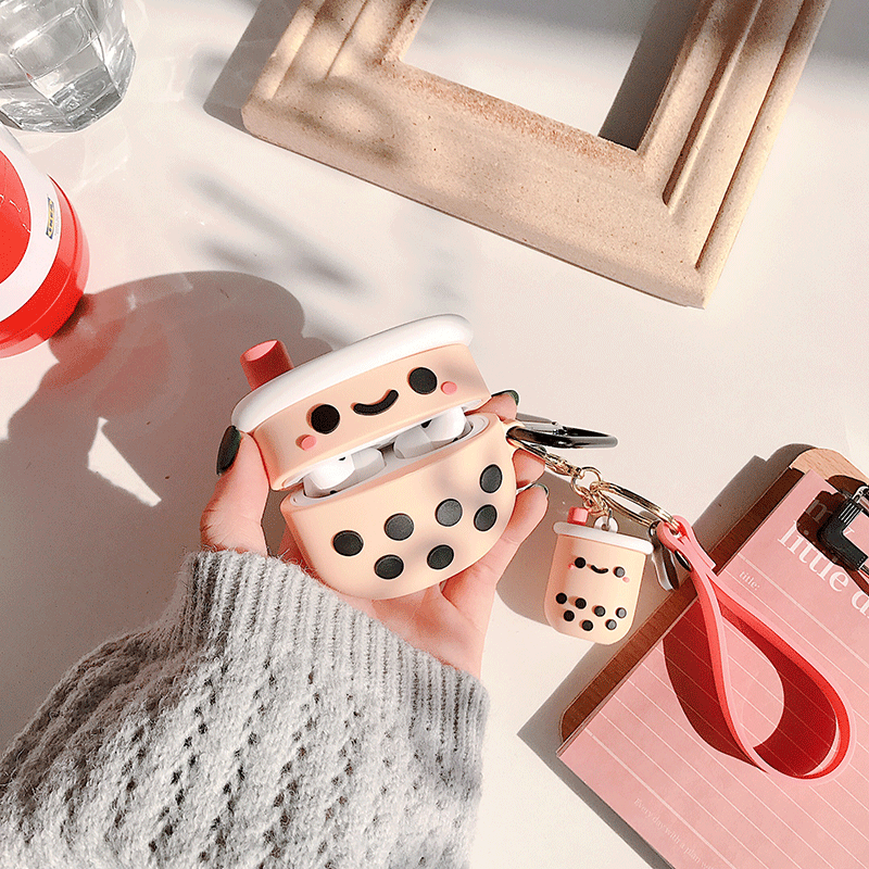 [Милый чехол для наушников Boba Earphone Case For Airpods pro 3 Кавая силикон]