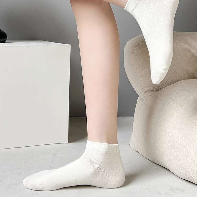 小白袜子女短筒袜夏季彩色棉袜百搭配小白鞋黑白色春秋款无骨船袜,淘宝优惠券,粉丝福利购,淘宝优惠卷
