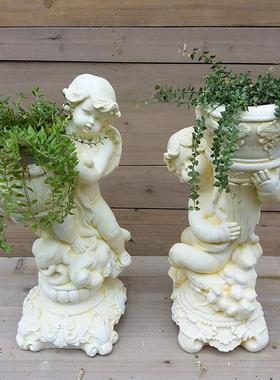 欧式绿植物复古摆设家居花园庭院摆件工艺品多肉艺术小花盆花瓶