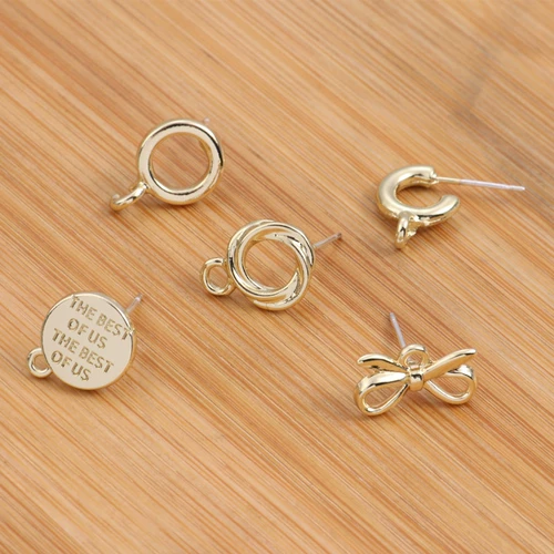 Медные золотые серьги с бантиком, аксессуар ручной работы, серебро 925 пробы, DIY