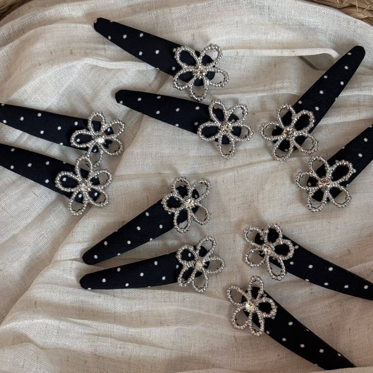 波点闪钻花朵夹子发夹高级感精致侧边发卡百搭刘海夹碎发边夹头饰,淘宝优惠券,粉丝福利购,淘宝优惠卷