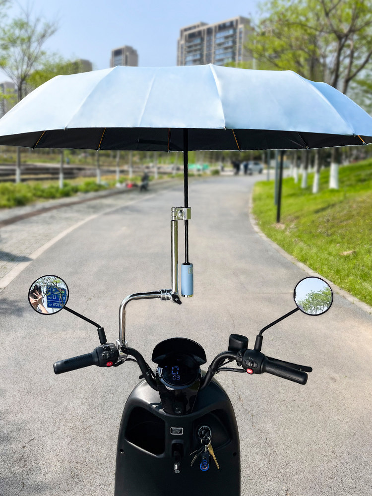 电动车雨伞支架电瓶车伞撑遮阳伞固定神器摩托车推车通用撑伞架夹