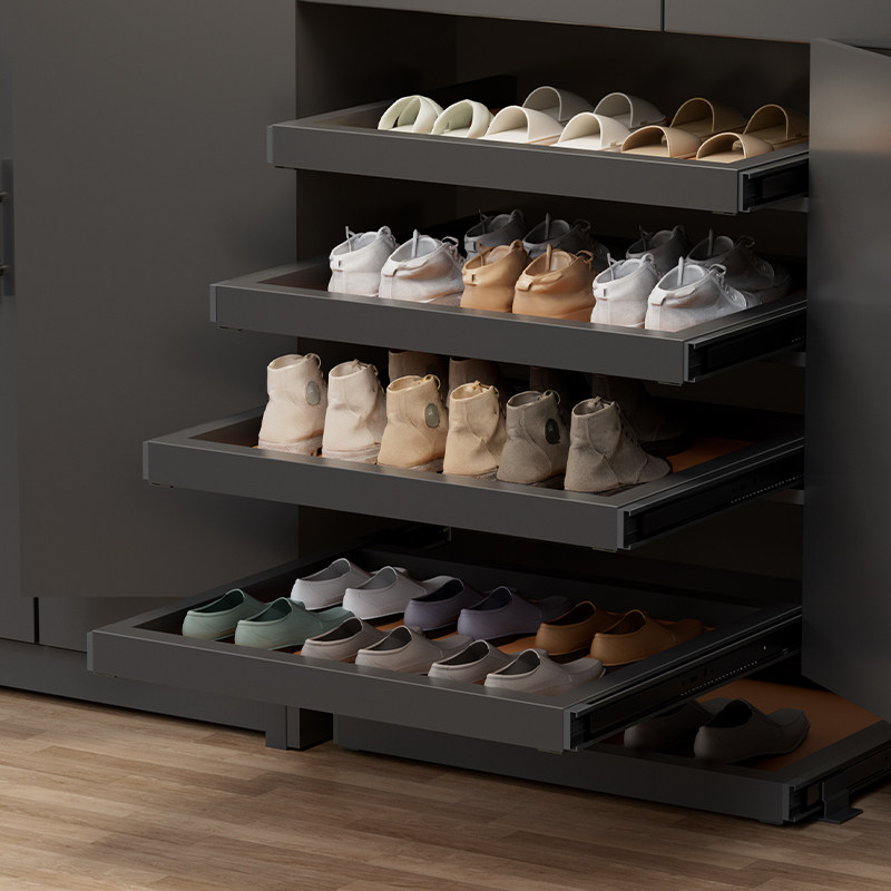踢脚抽屉鞋柜底部托盘家用鞋子收纳抽入户玄关柜下方反弹抽拉鞋架,淘宝优惠券,粉丝福利购,淘宝优惠卷