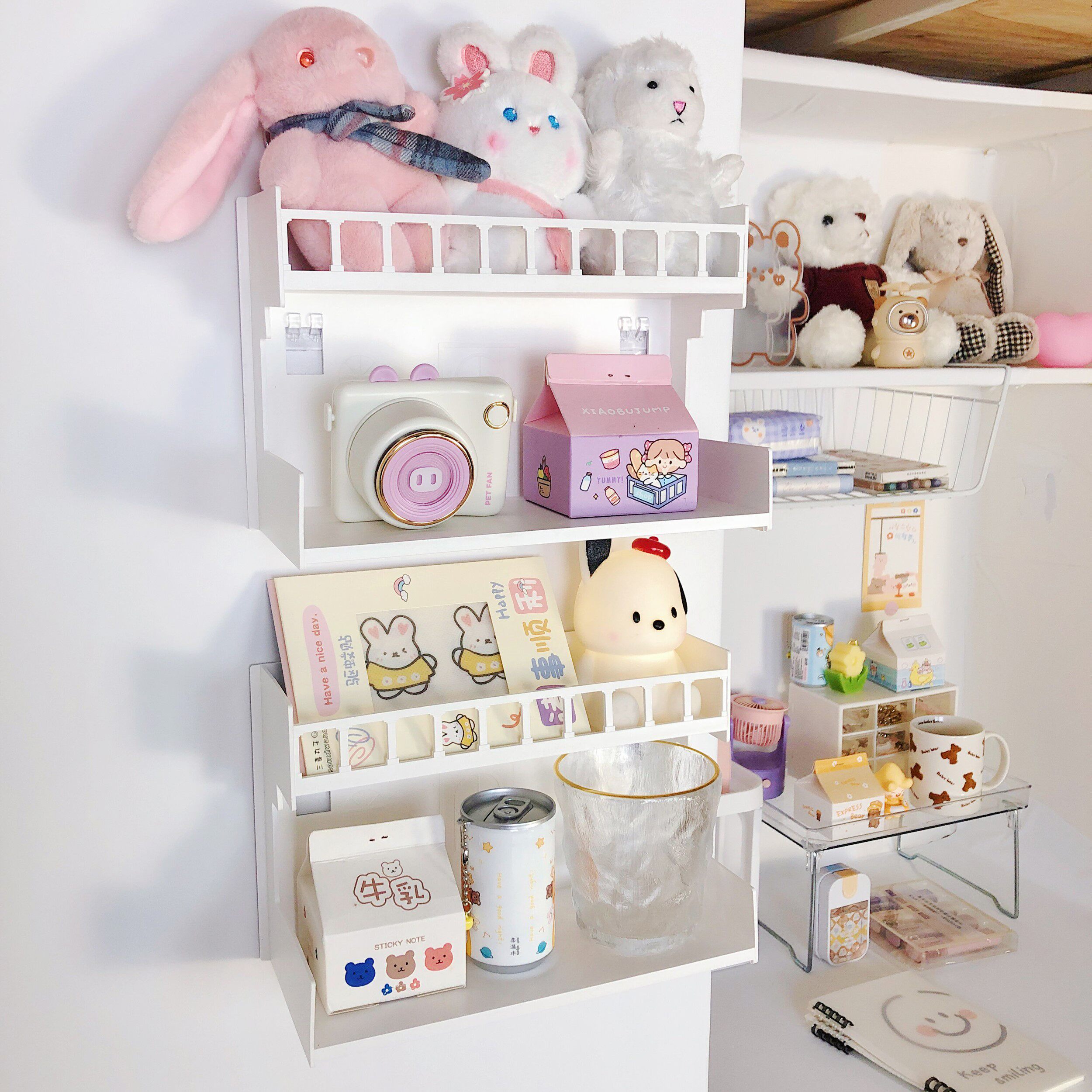 卧室墙上免打孔置物架宿舍神器寝室上铺房间床头挂墙面架收纳墙壁