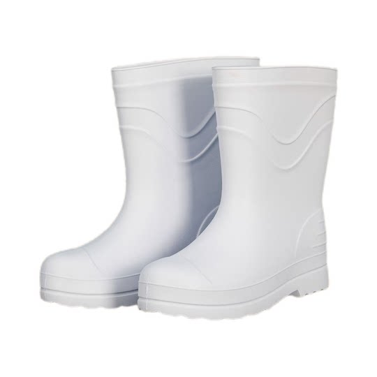 白色EVA超轻泡沫水鞋防水防油食品卫生靴厨房厨师水产防滑雨鞋