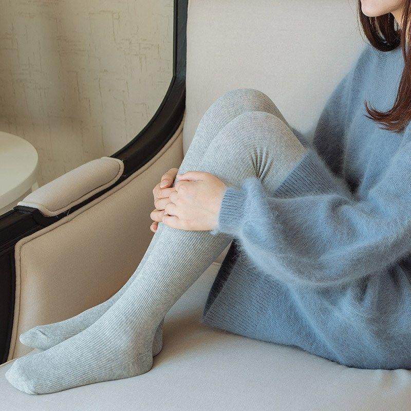 灰色打底袜春秋针织麻花连袜裤女踩脚打底袜外穿日系毛线裤子ins,淘宝优惠券,粉丝福利购,淘宝优惠卷