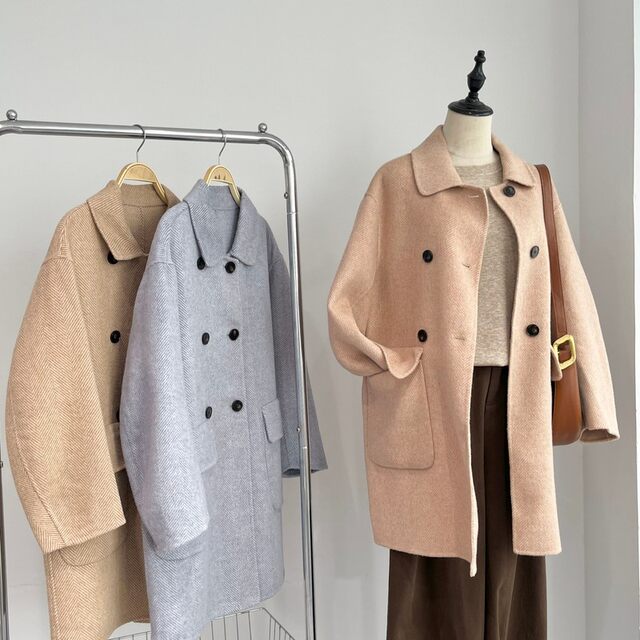 Australian double-sided mud mid-length coat for small people
