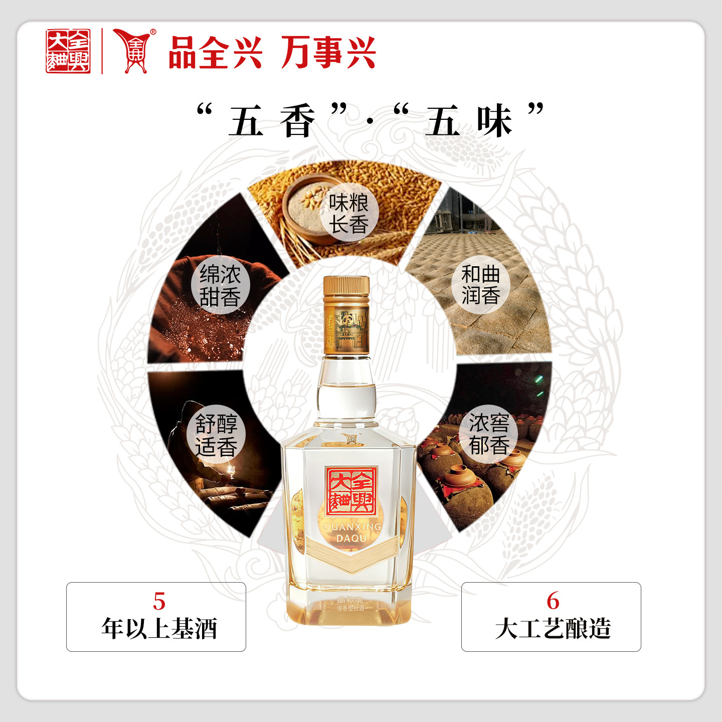 【酒厂直营】成都全兴大曲晶彩金52度500ml*2纯粮高度白酒送礼