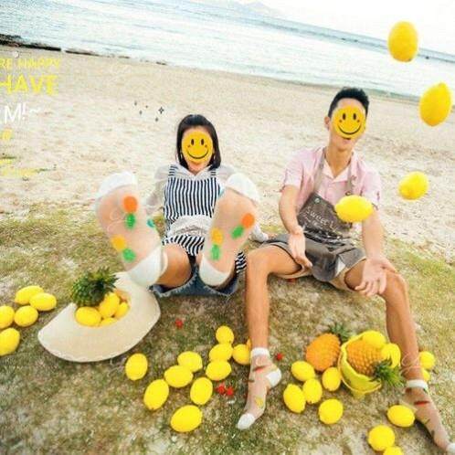 新款摄影拍照道具仿真水果黄柠檬儿童情侣写真小清新橙子装饰摆件 - 图3